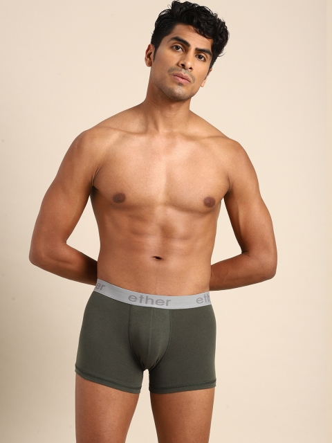 

ether Men Charcoal Grey Solid Premium Cotton Ultrasoft Trunks PK1-002C