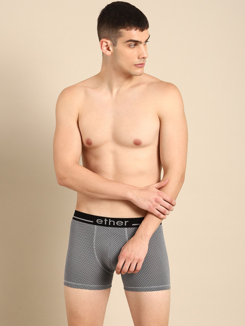 

ether Men Grey Premium Cotton Ultrasoft Trunks EETHR-TRNK-PK1