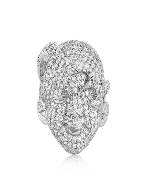 

shaze Women Silver-Toned Stone-Studded Cocktail Ring