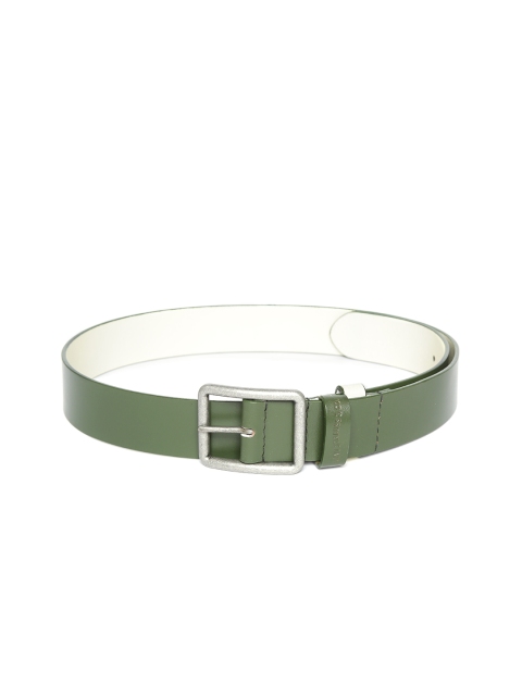 

Levis Men Green & Off-White Leather Reversible Belt