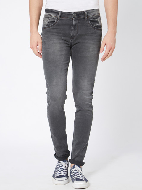 

Road Rockers Men Black Skinny Fit Low-Rise Clean Look Stretchable Jeans