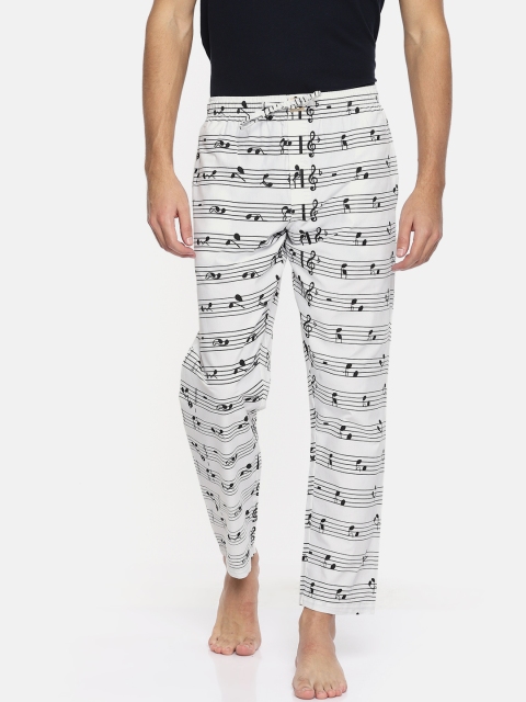 

Urban Dog Men White Printed Pyjamas UDPYJ19
