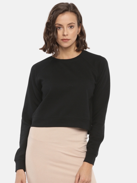 

FOREVER 21 Women Black Solid Pullover