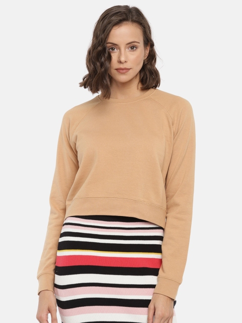 

FOREVER 21 Women Brown Solid Sweatshirt