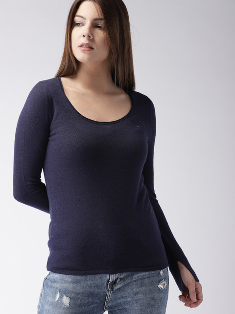 

Tommy Hilfiger Women Navy Blue Solid Pullover