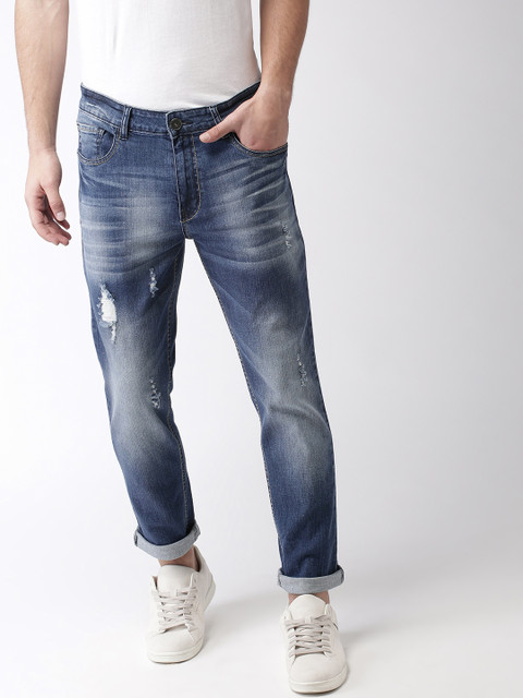 

Mast & Harbour Men Blue Slim Tapered Fit Mid-Rise Mildly Distressed Stretchable Jeans