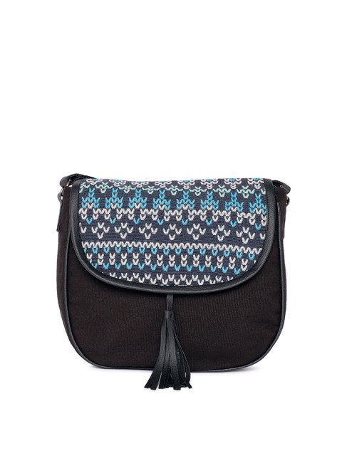

Kanvas Katha Women Navy Blue Self Design Sling Bag