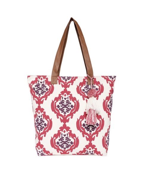 

Kanvas Katha Pink & White Printed Shoulder Bag