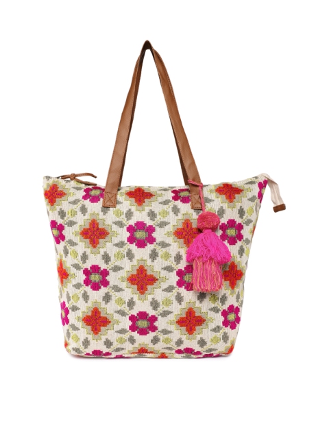 

Kanvas Katha Multicoloured Self Design Tote Bag, Multi