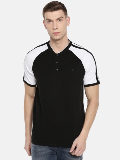

Calvin Klein Jeans Men Black Solid Henley Neck T-shirt