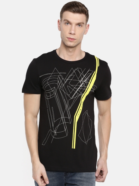

Calvin Klein Jeans Men Black Printed Polo Collar T-shirt