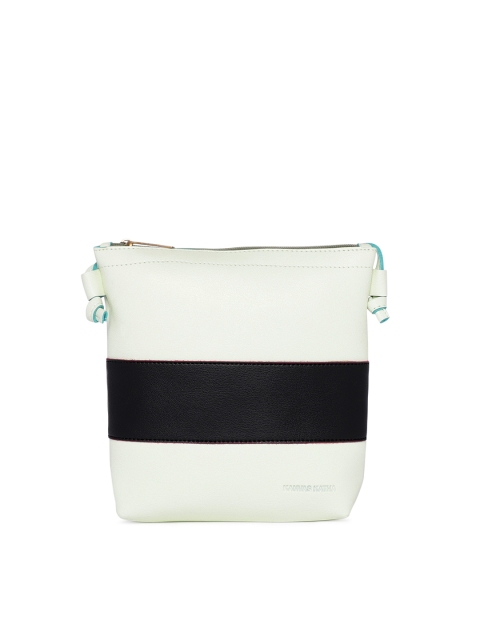 

Kanvas Katha White & Black Colourblocked Sling Bag