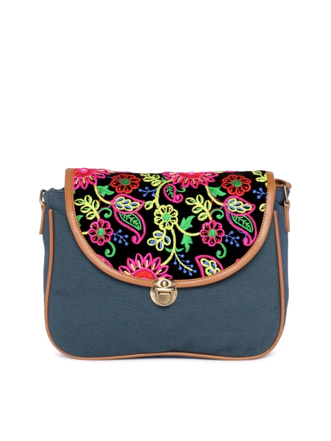 

Kanvas Katha Women Multicoloured Embroidered Sling Bag, Multi
