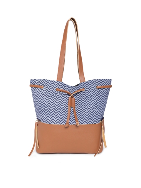 

Kanvas Katha Blue & Brown Printed Tote Bag