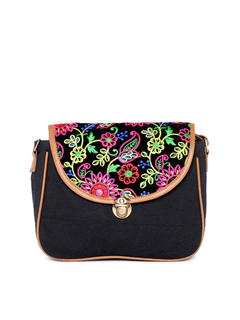 

Kanvas Katha Women Multicoloured Embroidered Sling Bag, Multi