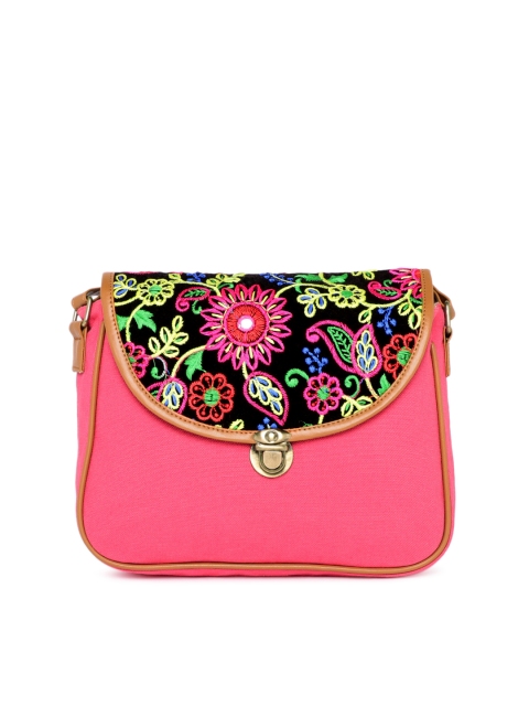 

Kanvas Katha Women Multicoloured Embroidered Sling Bag, Multi