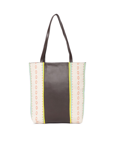 

Kanvas Katha Brown & Beige Printed Shoulder Bag
