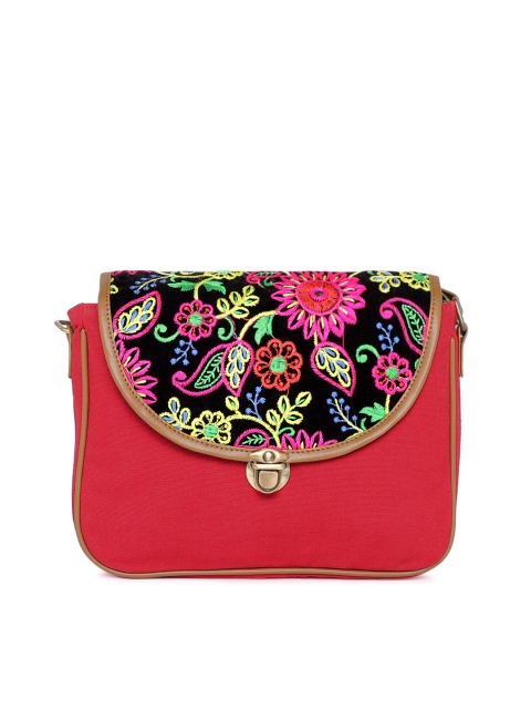 

Kanvas Katha Women Multicoloured Embroidered Sling Bag, Multi