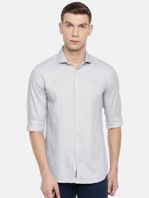 

Calvin Klein Jeans Men Grey Regular Fit Self Design Casual Shirt