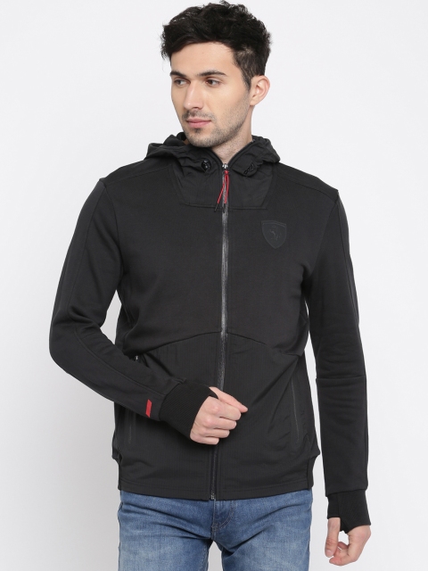 

Puma Men Black Solid Ferrari Hooded Sporty Jacket