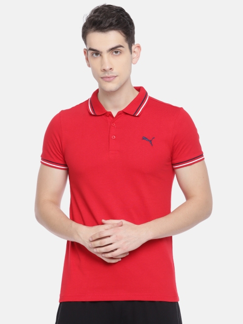 

Puma Men Red India Tipping Polo Solid T-Shirt