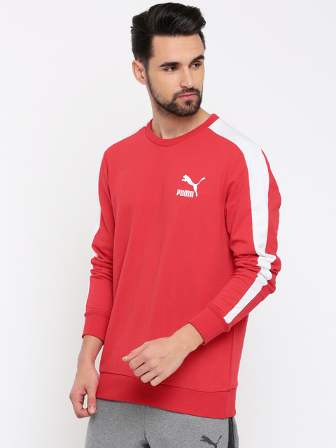 

Puma Men Red Solid Classics T7 Logo Crew TR Sweatshirt