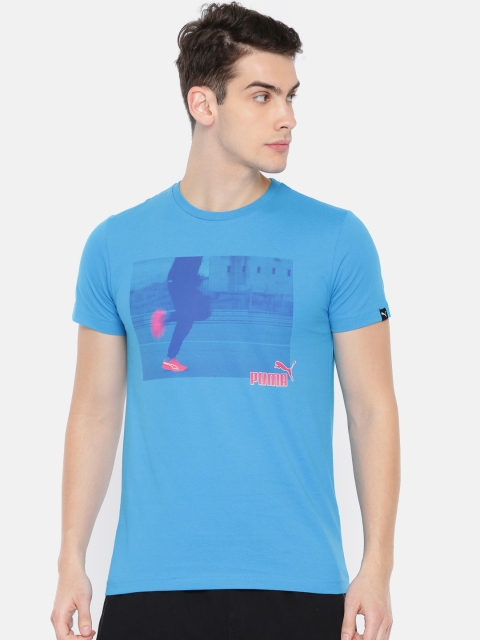 

Puma Men Blue Slim Fit Explosive Photoprint Pure Cotton T-shirt