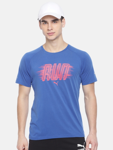 

Puma Men Blue Printed Dry Cell Run S S T-shirt