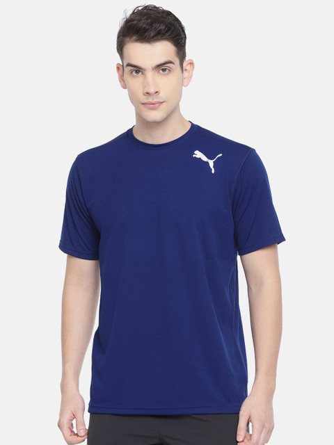

Puma Men Navy Blue Printed Dry Cell Essential SS T-shirt