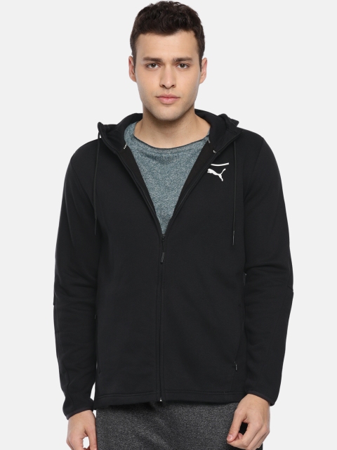 

PUMA Men Black Solid Evo Core FZ Hoody Sweatshirt