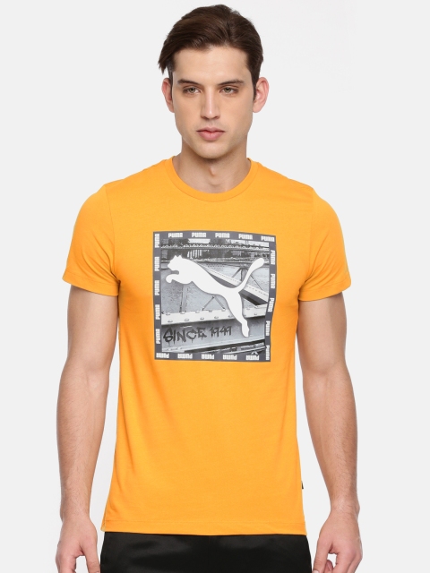 

Puma Men Mustard Yellow Printed Graphic Tee VI T-shirt