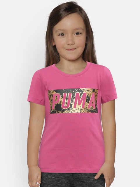 

Puma Girls Magenta Printed Round Neck T-shirt