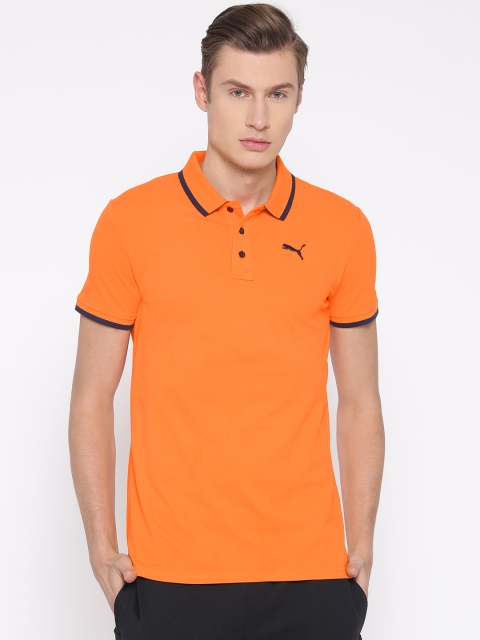 

Puma Men Coral Solid Polo Collar T-shirt