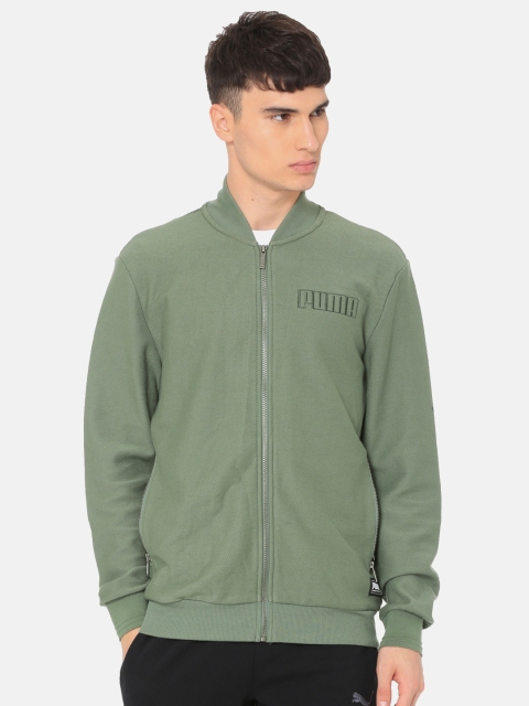 

Puma Men Olive Green Solid Athletic Premium Sweatshirt