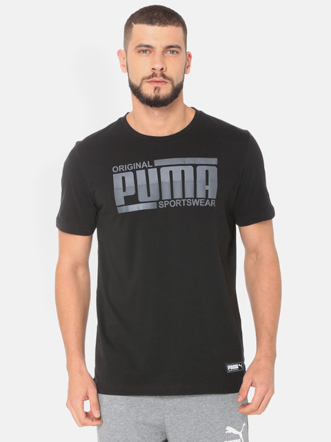 

Puma Men Black Printed Athletics Round Neck T-shirt