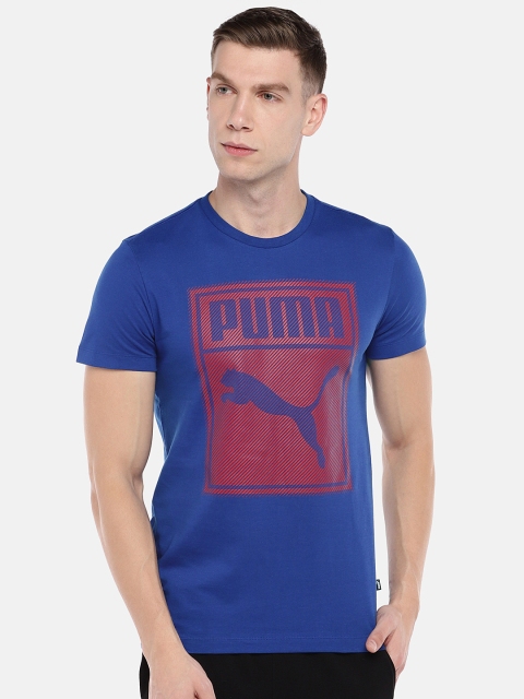 

Puma Men Blue Printed Round Neck Graphic T-shirt