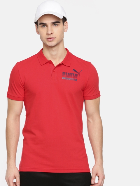 

Puma Men Red Solid Mns Graphic Pique Polo XIII T-shirt