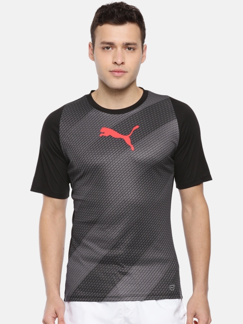 

Puma Men Black Printed Round Neck T-shirt