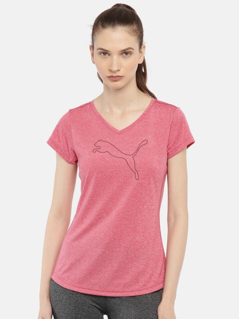 

Puma Women Pink Self-Design Heather Cat Tee Love Potion Heather T-shirt