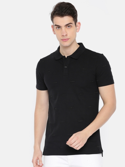 

Puma Men Black Suede Embroidery Polo Collar T-Shirt