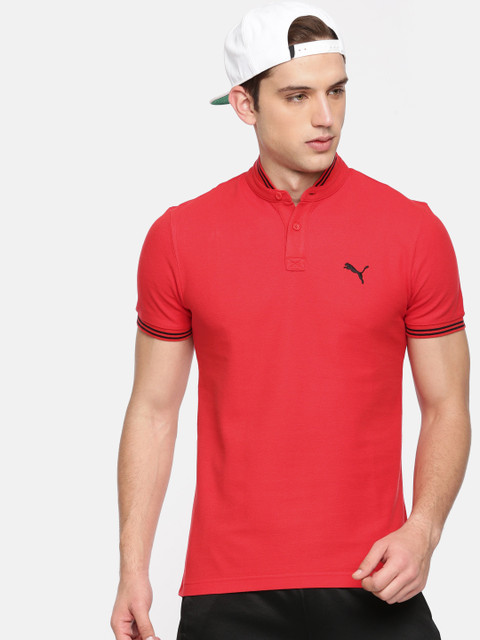 

Puma Men Red India Band Collar Polo Ribbon Slim Fit T-shirt