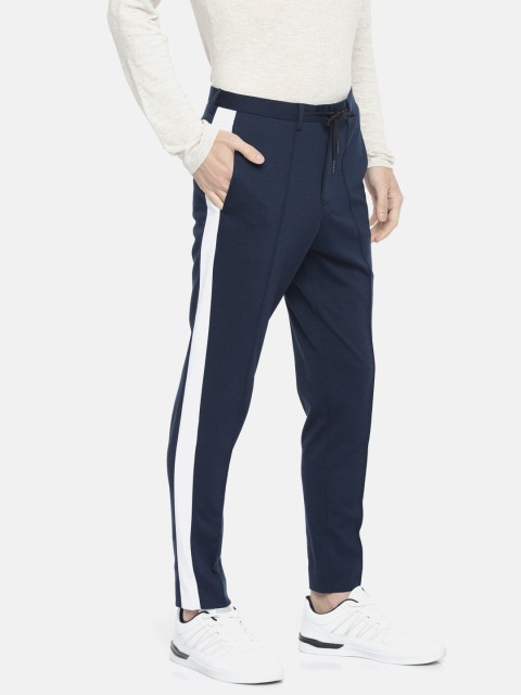 

SELECTED Men Navy Blue Slim Fit Solid Regular Trousers