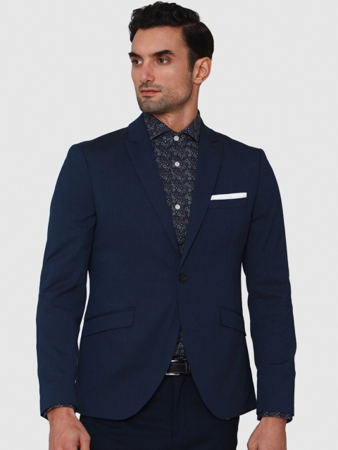 

SELECTED Men Navy Blue Solid Single-Breasted Smart Casual Blazer
