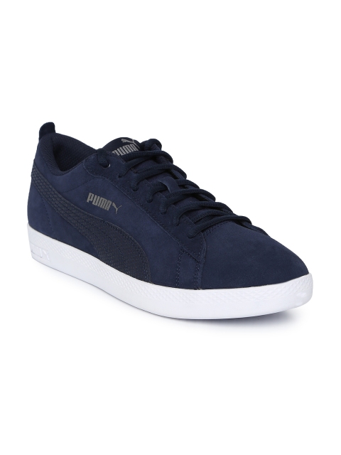 

Puma Women Navy Blue Smash v2 Cube Leather Sneakers