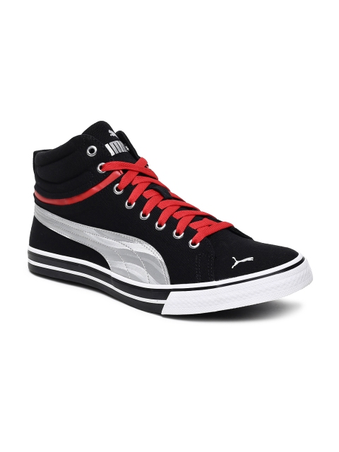 

Puma Men Black Solid Textile Aero Mid v1 IDP Mid-Top Sneakers