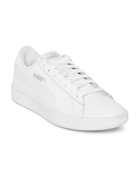 

Puma Men White Smash v2 L Leather Sneakers