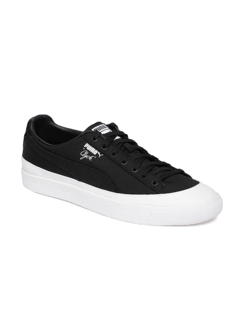 

Puma Men Black Solid Clyde Rubber Toe Sneakers