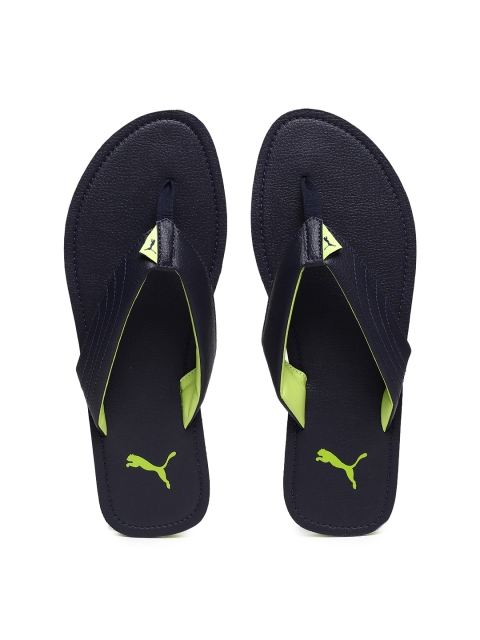 puma navy blue flip flops