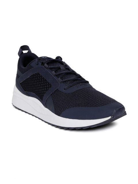 

Puma Unisex Navy Blue Woven Design Pacer Next Net Sneakers
