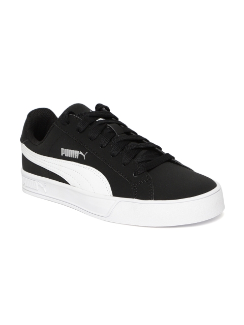 

Puma Unisex Black Smash Vulc Nubuck Leather Sneakers